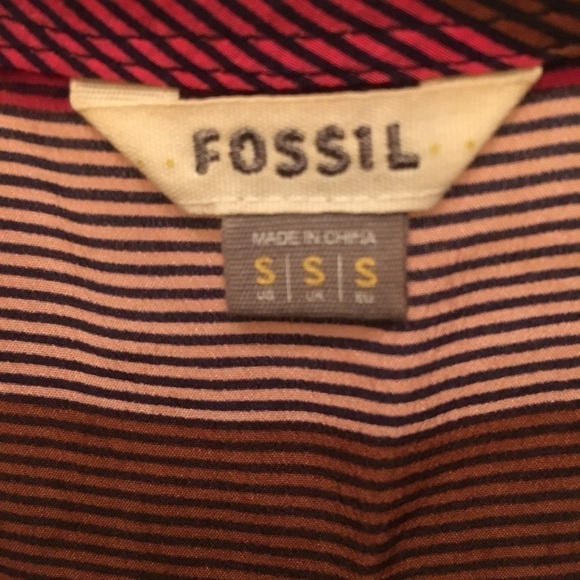 FOSSIL Women 100% Silk Multi-Color Striped Tank Top Size Small - Picture 2 of 6